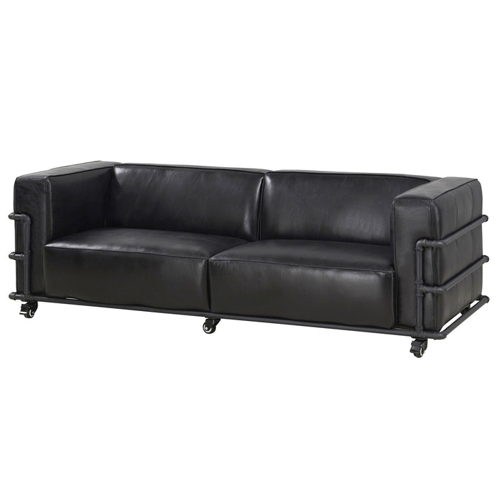 Henry Industrial Modern Leather Sofa (2 Colors Available) - Crafters and Weavers