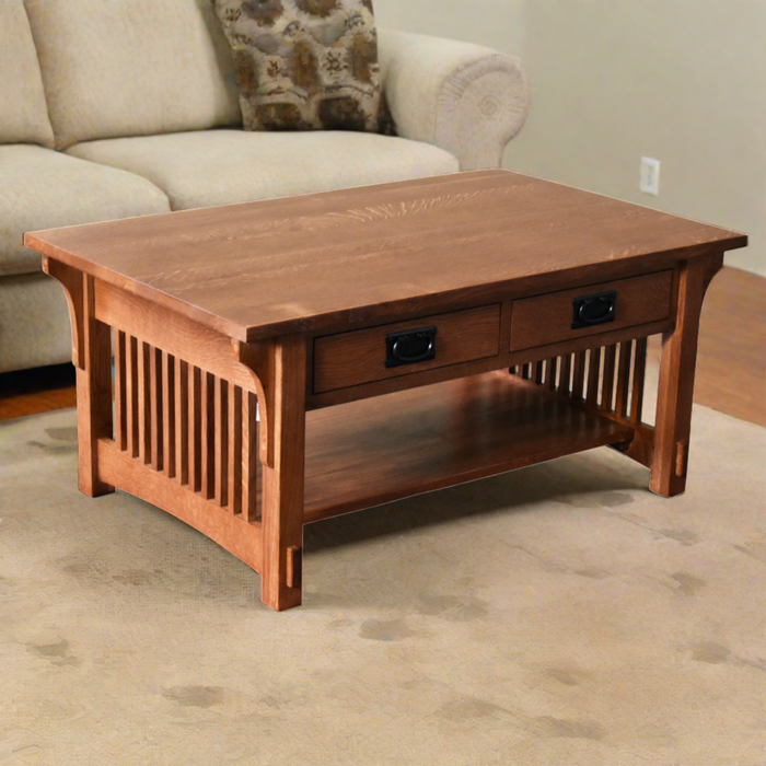 Mission Crofter 4 Drawer Coffee Table with Spindles - 40"