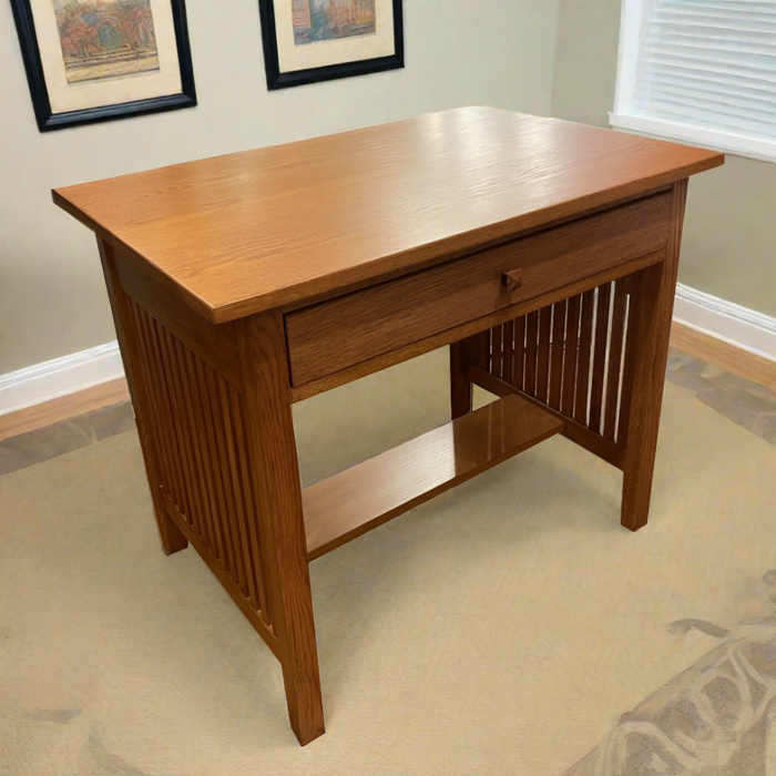 Mission / Arts and Crafts Solid Oak Writing Desk - 36 Inch