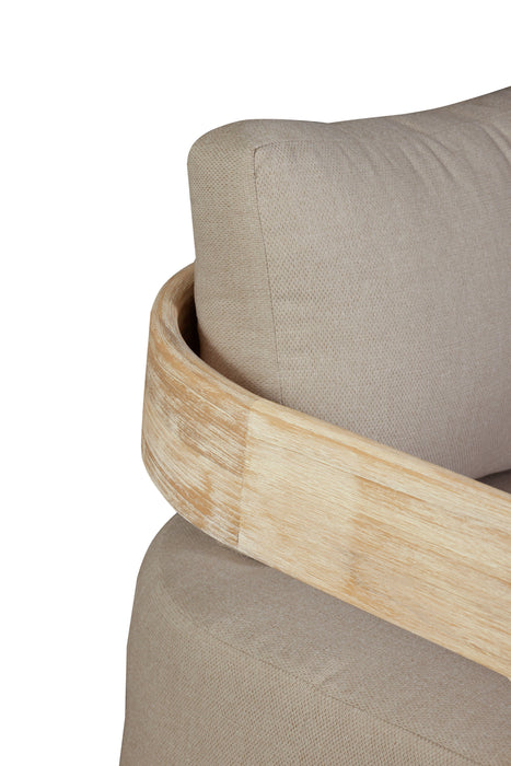 Eclipse Outdoor Solid Teak Wood Sofa Natural Look - Gray Fabric