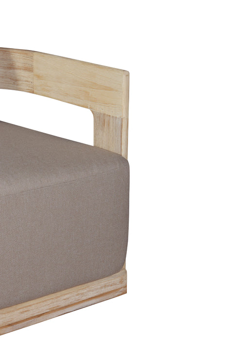 Eclipse Outdoor Solid Teak Wood Sofa Natural Look - Gray Fabric