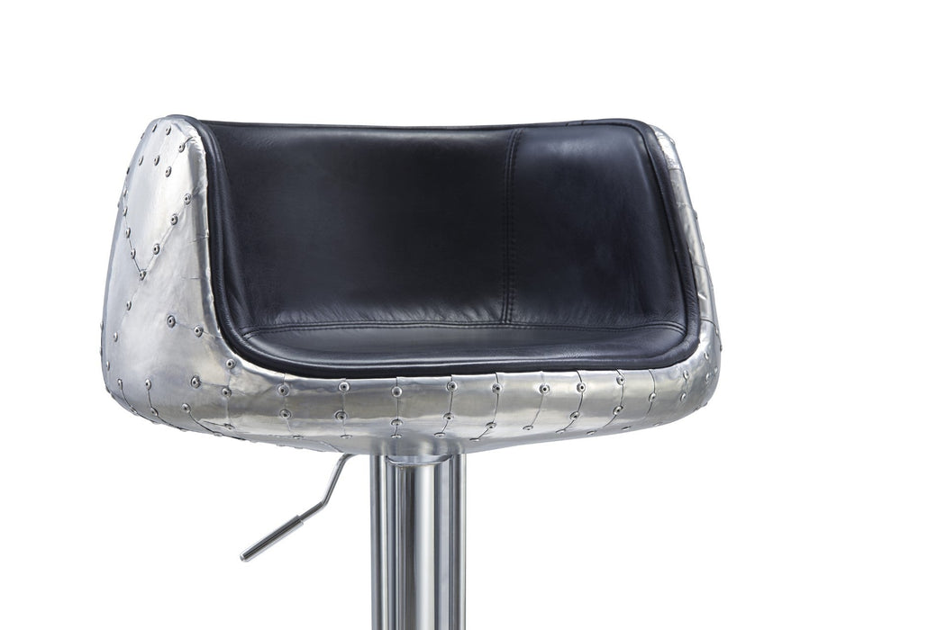 Aviator Adjustable Height Bar Stool - Slate Leather