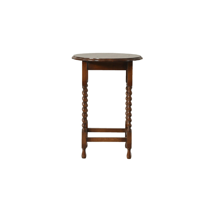 Mission Oak End Table With Barley Twist Legs