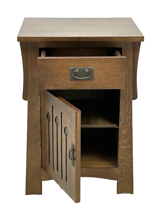 Mission Style Solid Quarter Sawn Oak Keyhole Nightstand