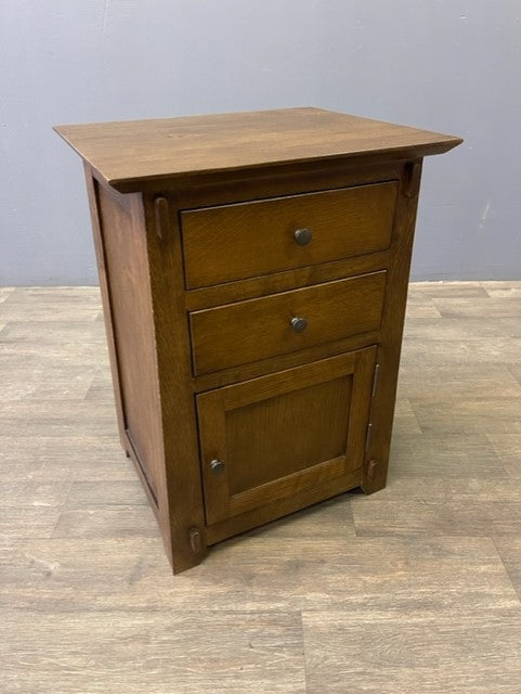 Mission Style Tapered Leg 2 Drawer Nightstand