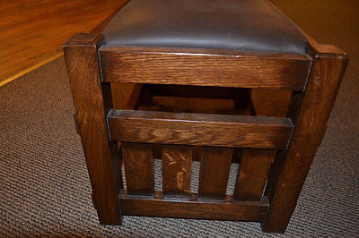 Mission Oak Foot Stool - Wide Spindles (2 Colors Available) - Crafters and Weavers