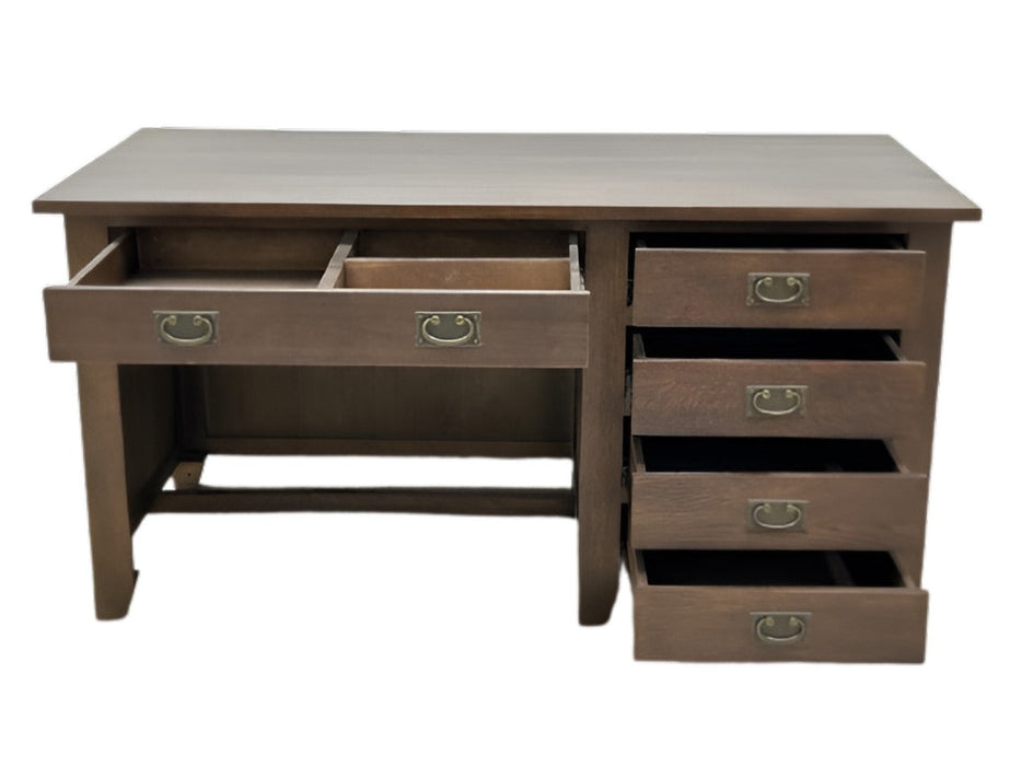 Mission Quarter Sawn Oak 5 Drawer Library Desk