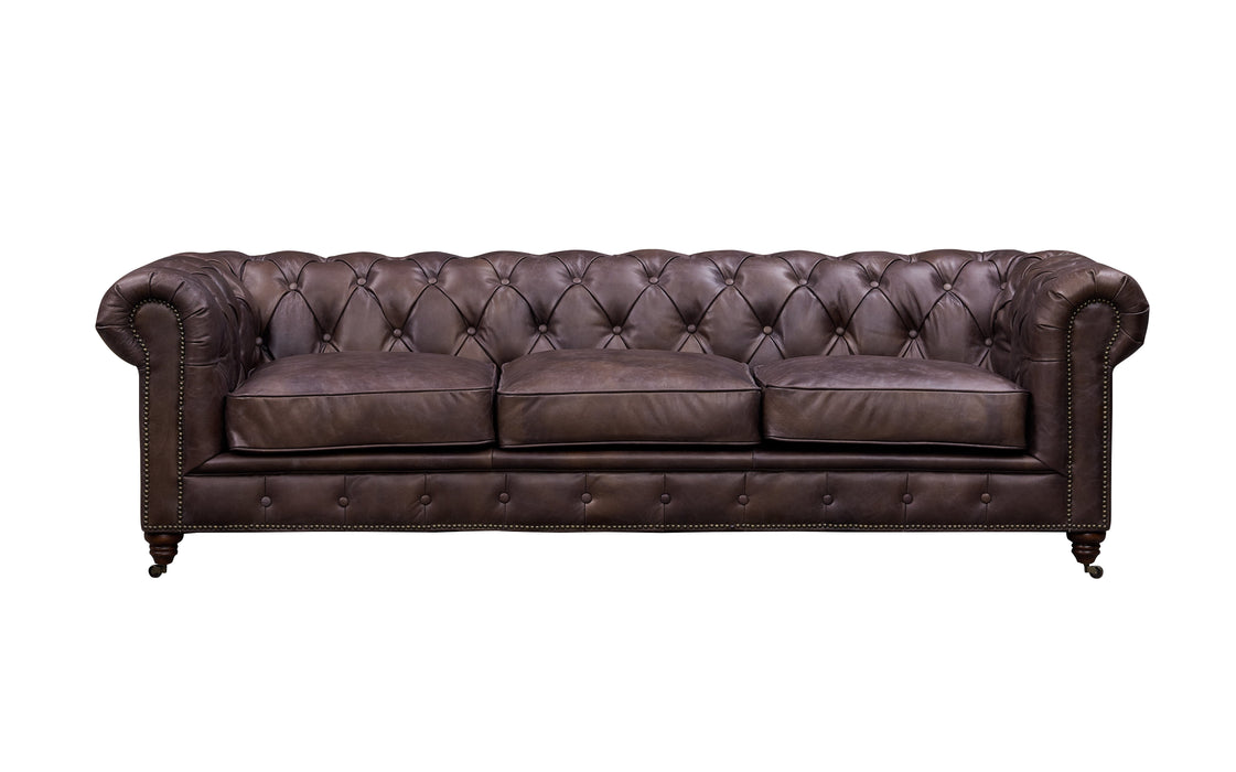 Century Chesterfield Sofa - Dark Brown Leather