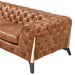 PREORDER Olivia Contemporary Tufted Chesterfield Sofa - Light Brown Leather - Crafters and Weavers