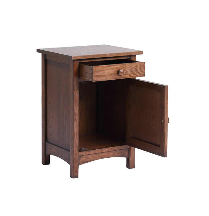 Mission 1 Door 1 Drawer Nightstand - Walnut stain