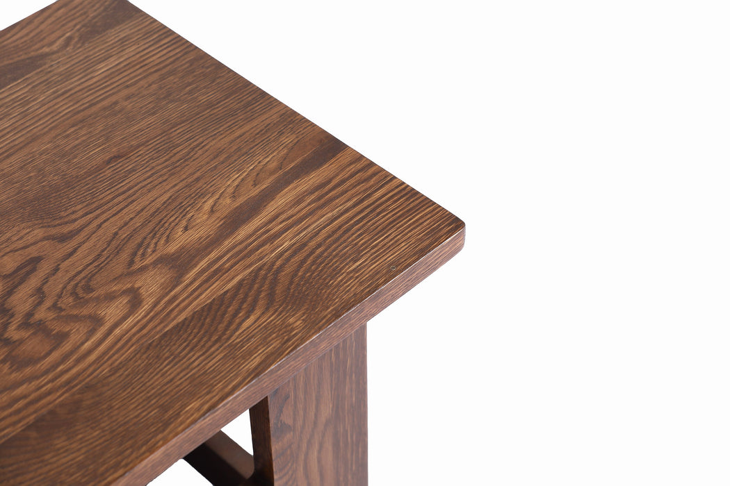 Mission Solid Oak Square End Table with Cut Outs - Walnut (W1)