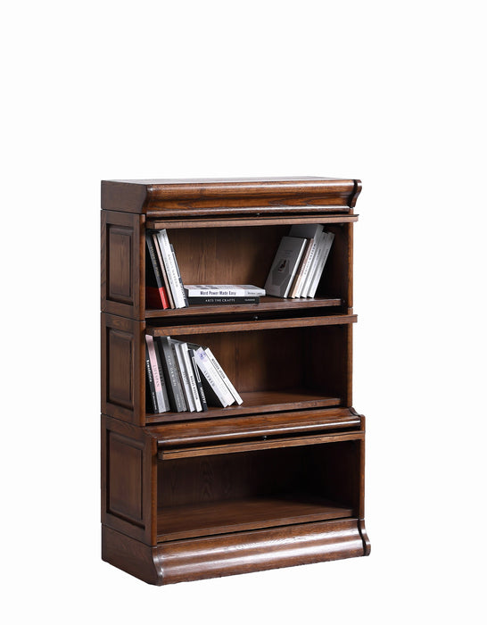 Mission 3 Stack Oak Barrister Bookcase - Beveled Glass