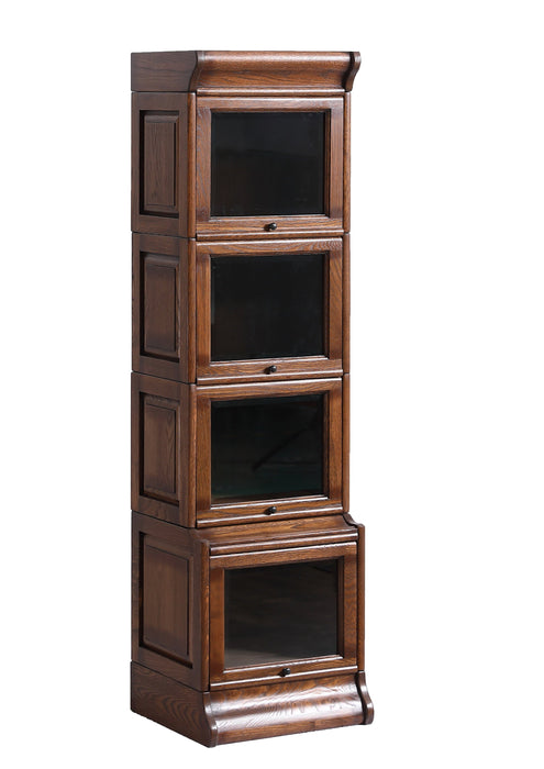 Mission Narrow Barrister Bookcase - Beveled Glass