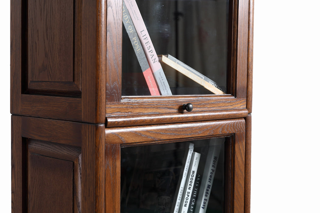 Mission Narrow Barrister Bookcase - Beveled Glass