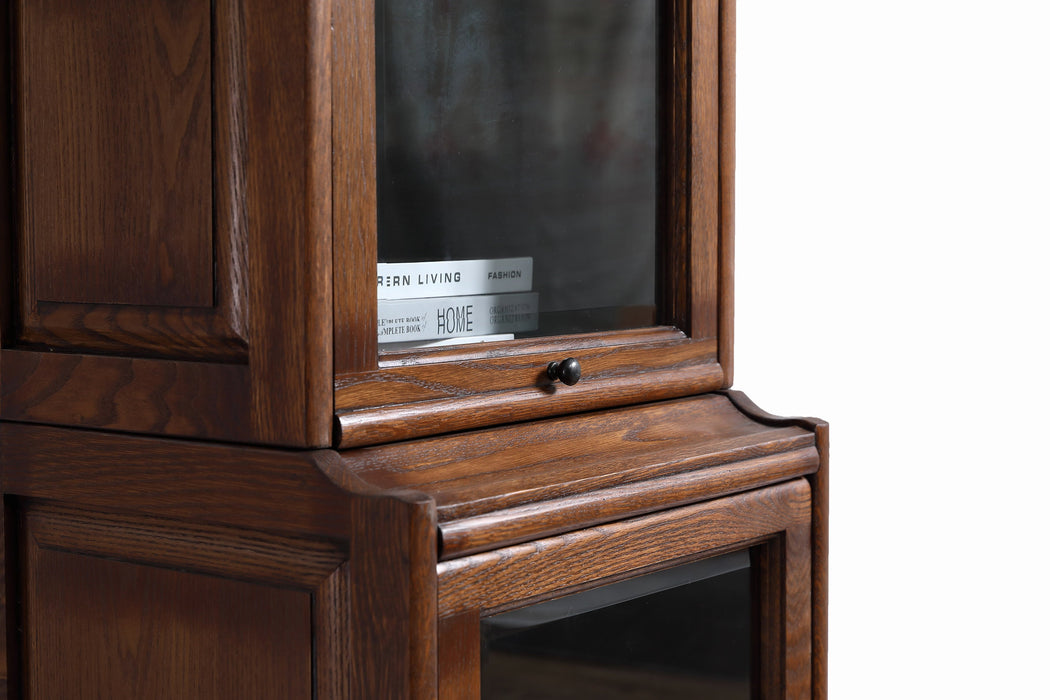 Mission Narrow Barrister Bookcase - Beveled Glass