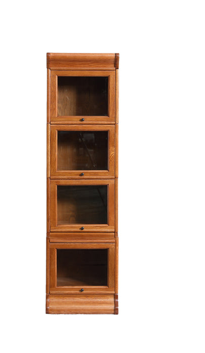 Mission Narrow Barrister Bookcase - Beveled Glass