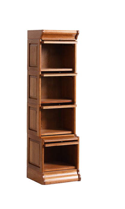 Mission Narrow Barrister Bookcase - Beveled Glass