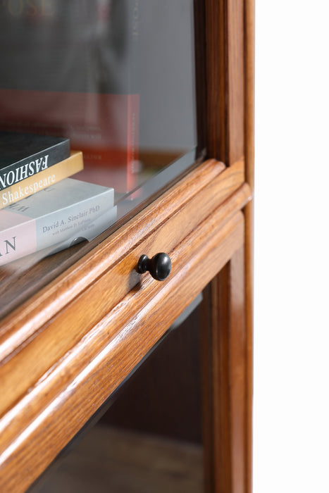 Mission Narrow Barrister Bookcase - Beveled Glass