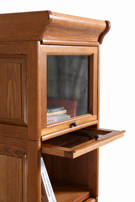 Mission Narrow Barrister Bookcase - Beveled Glass