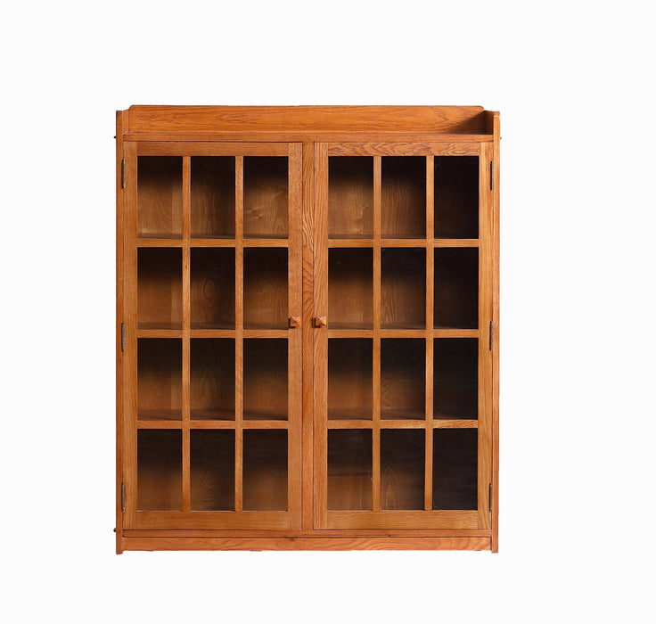 Mission Oak 2 Door Bookcase with Glass Doors - Michael's Cherry