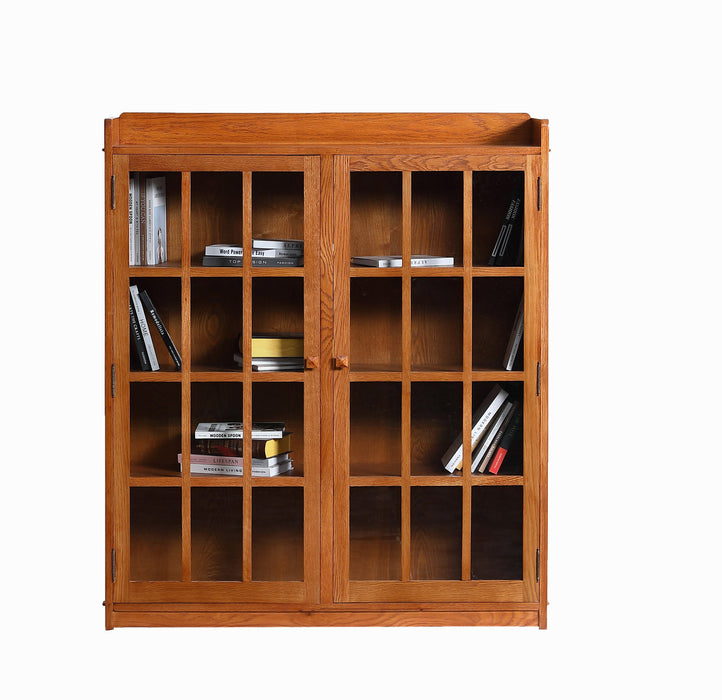 Mission Oak 2 Door Bookcase with Glass Doors - Michael's Cherry