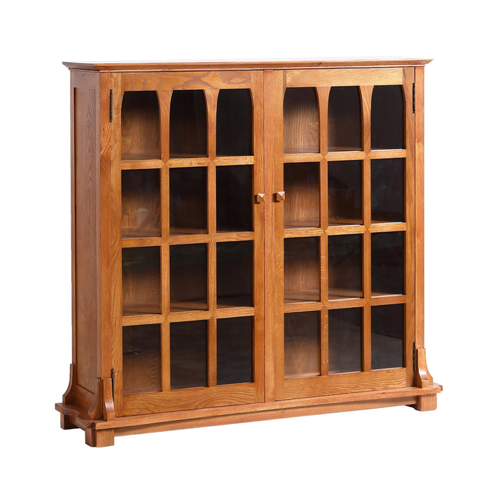 Mission Solid Oak Double Door Bookcase - Michael's Cherry