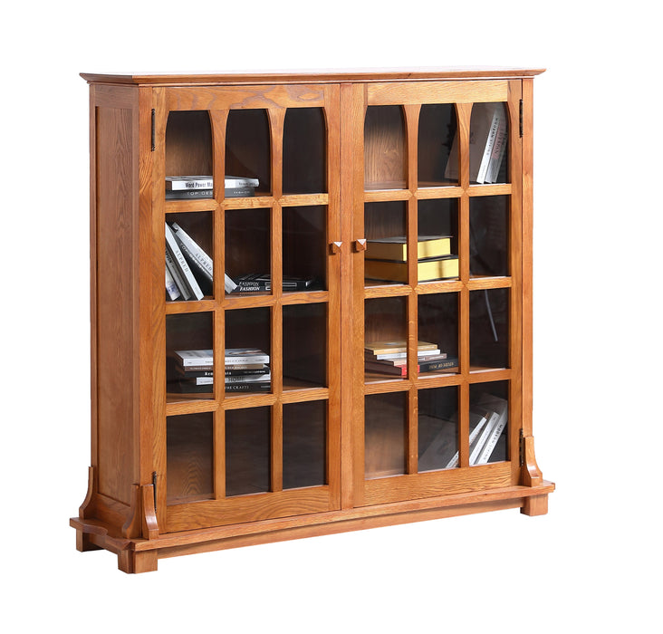 Mission Solid Oak Double Door Bookcase - Michael's Cherry