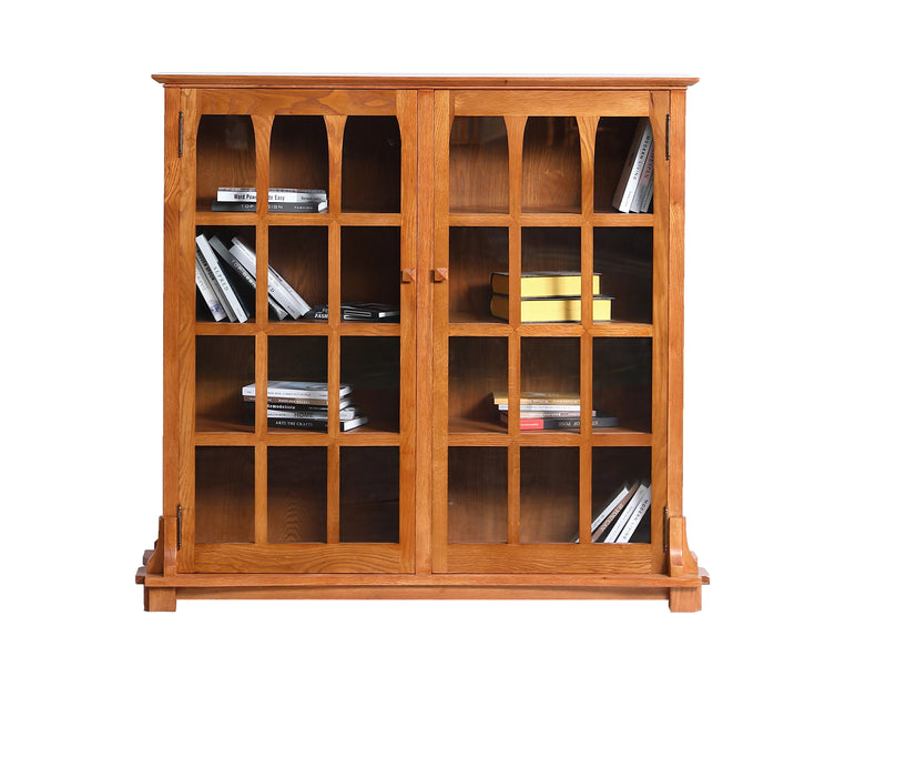 Mission Solid Oak Double Door Bookcase - Michael's Cherry