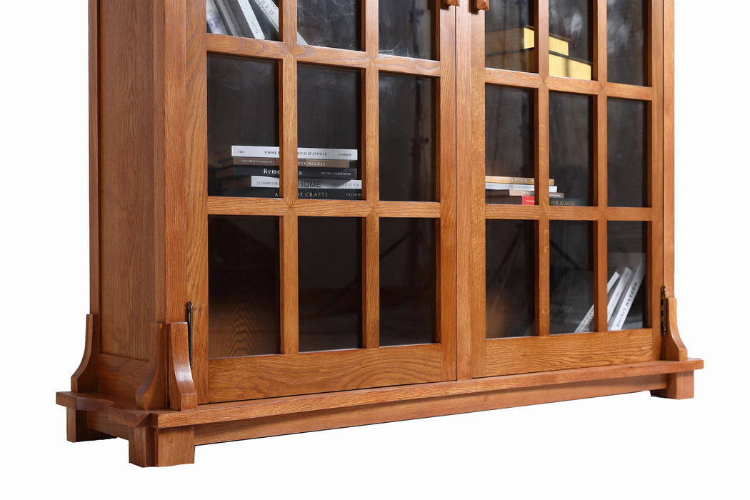 Mission Solid Oak Double Door Bookcase - Michael's Cherry