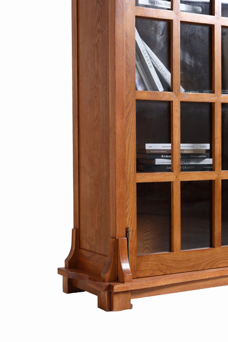 Mission Solid Oak Double Door Bookcase - Michael's Cherry