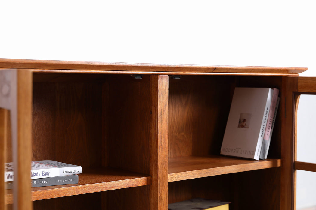 Mission Solid Oak Double Door Bookcase - Michael's Cherry