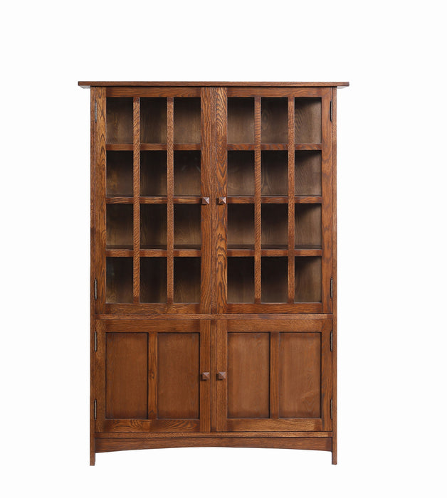 Mission Oak 4 Door Display China Cabinet - Walnut - 49"W