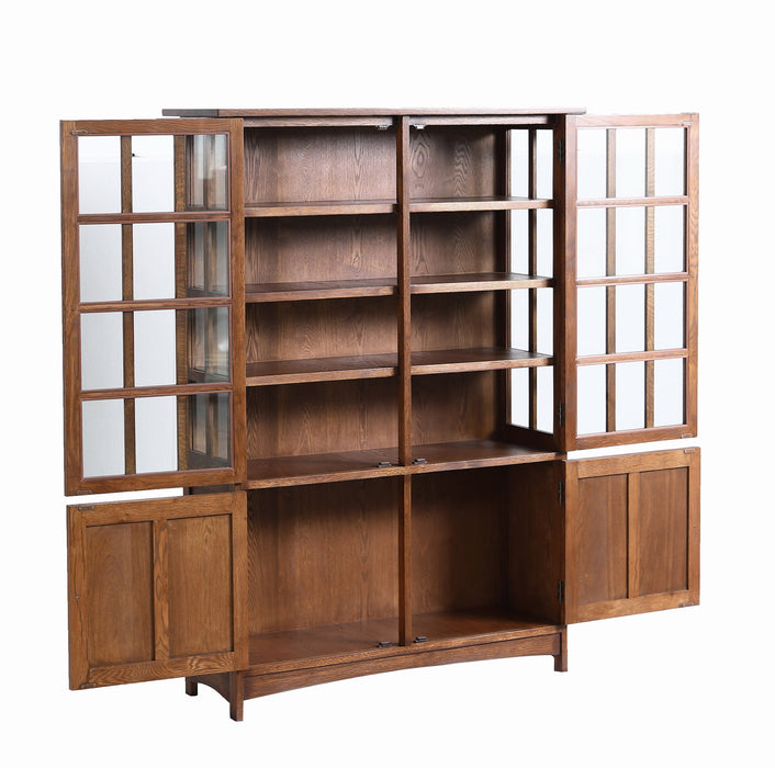 Mission Oak 4 Door Display China Cabinet - Walnut - 49"W