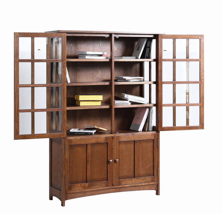 Mission Oak 4 Door Display China Cabinet - Walnut - 49"W