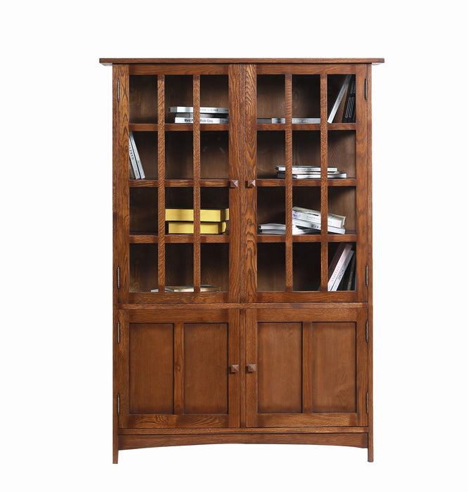 Mission Oak 4 Door Display China Cabinet - Walnut - 49"W