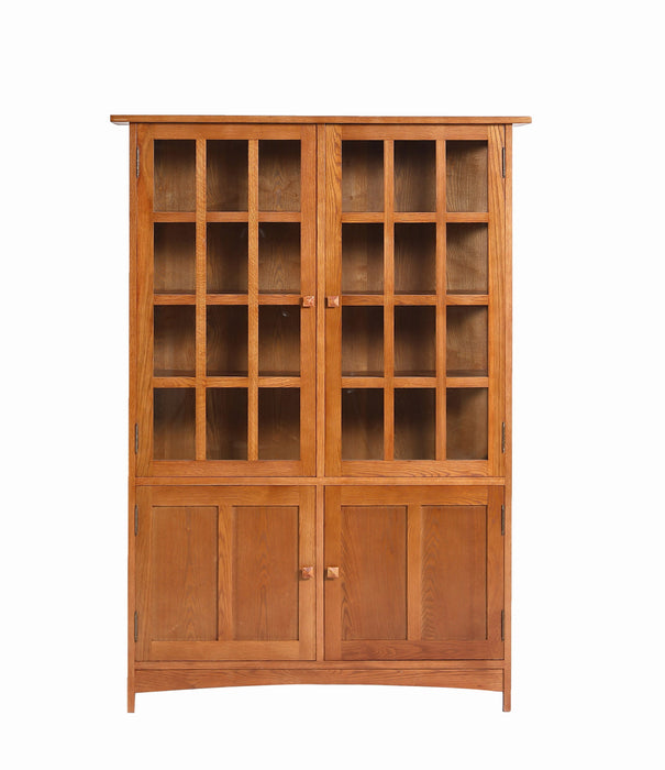 Mission Oak 4 Door Display China Cabinet - Michael's Cherry stain