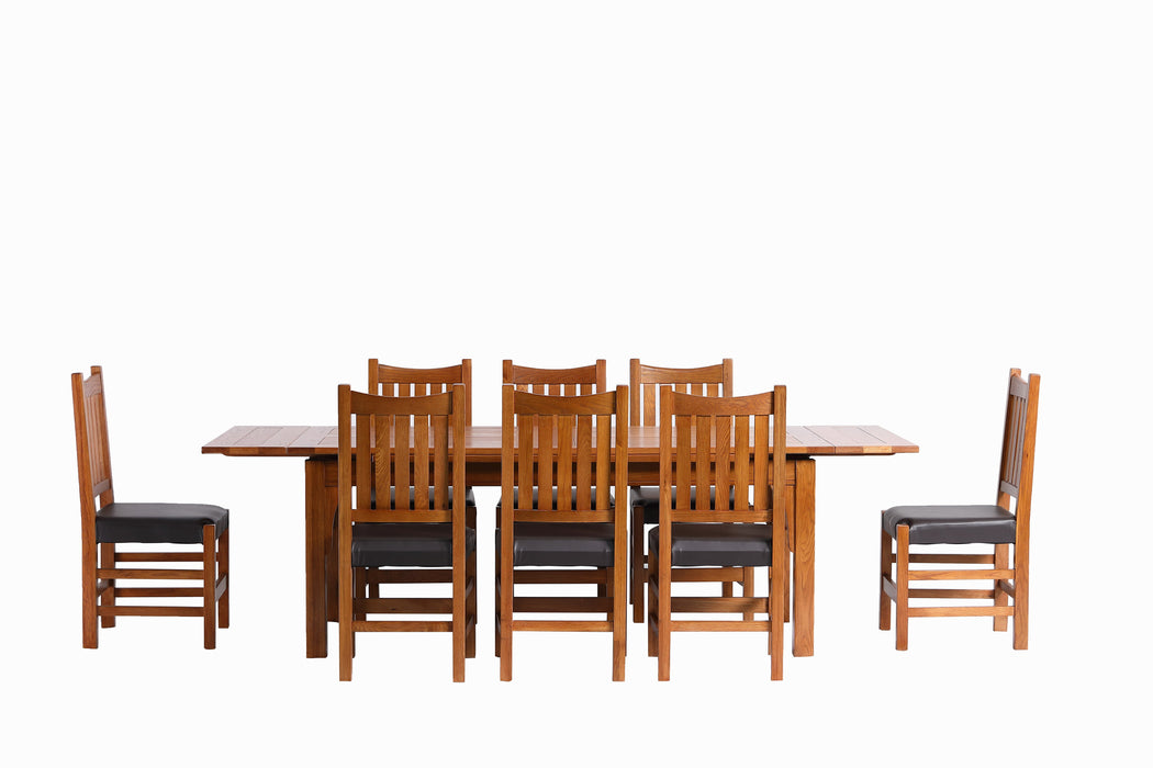 Mission Stow Leaf Table with Solid Oak Slat Back Chairs - Michael's Cherry