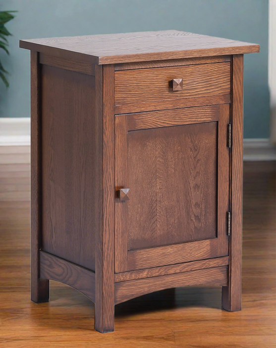 Mission 1 Door 1 Drawer Nightstand - Walnut stain