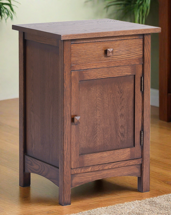 Mission 1 Door 1 Drawer Nightstand - Walnut stain