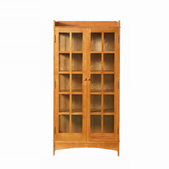 Mission Oak Display China Cabinet / Bookcase - Michael's Cherry - 39"W