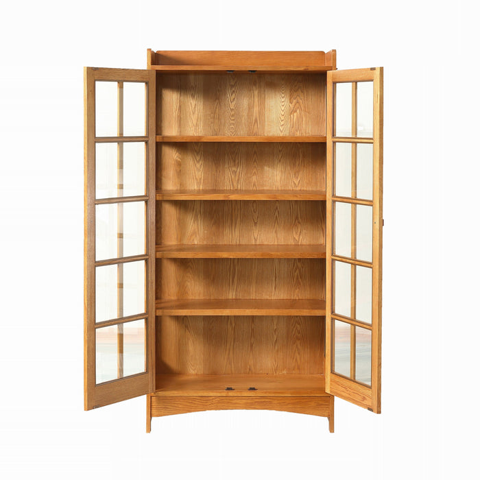 Mission Oak Display China Cabinet / Bookcase - Michael's Cherry - 39"W