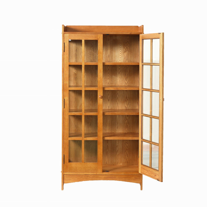 Mission Oak Display China Cabinet / Bookcase - Michael's Cherry - 39"W