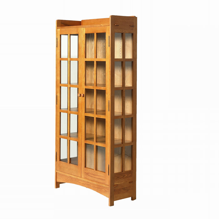 Mission Oak Display China Cabinet / Bookcase - Michael's Cherry - 39"W