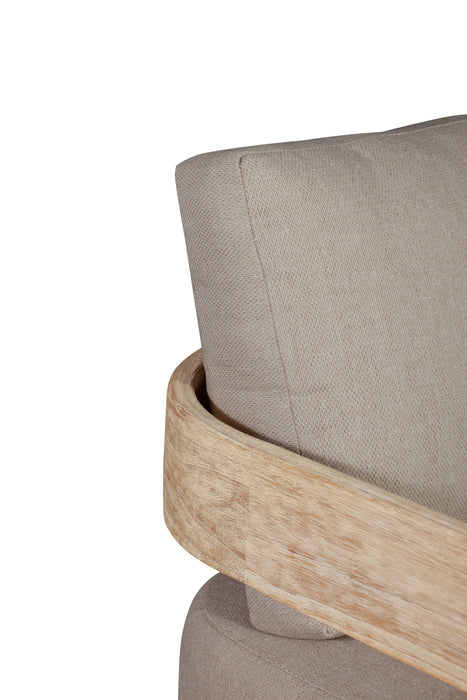 Paradiso Outdoor Teak Natural Look Revolving Chair - Gray Fabric