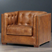 Tuxedo Leather Arm Chair - Crafters and Weavers