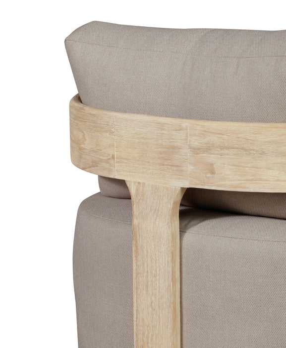 Eclipse Outdoor Solid Teak Wood Revolving Chair Natural Look - Gray Fabric