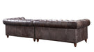 PREORDER Century Chesterfield Sofa - Dark Brown Leather - 118" - Crafters and Weavers