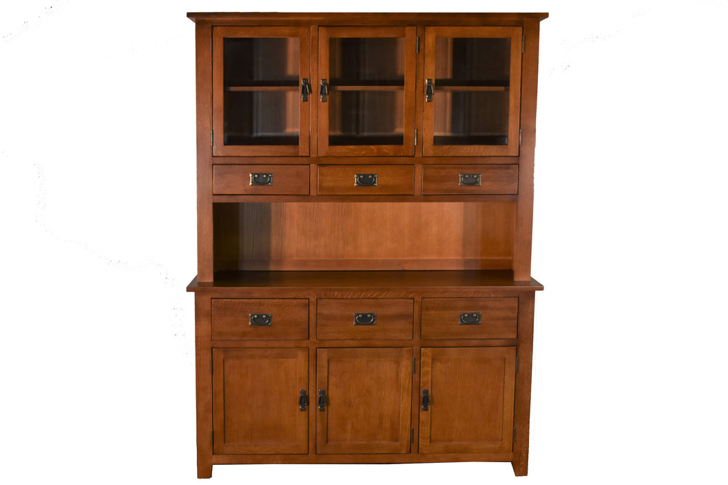 PREORDER Mission 6 Door & 6 Drawer China Cabinet - Michael's Cherry - 59" - Crafters and Weavers