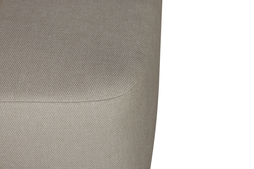 Eclipse Outdoor Solid Teak Wood Ottoman Natural Look - Gray Fabric