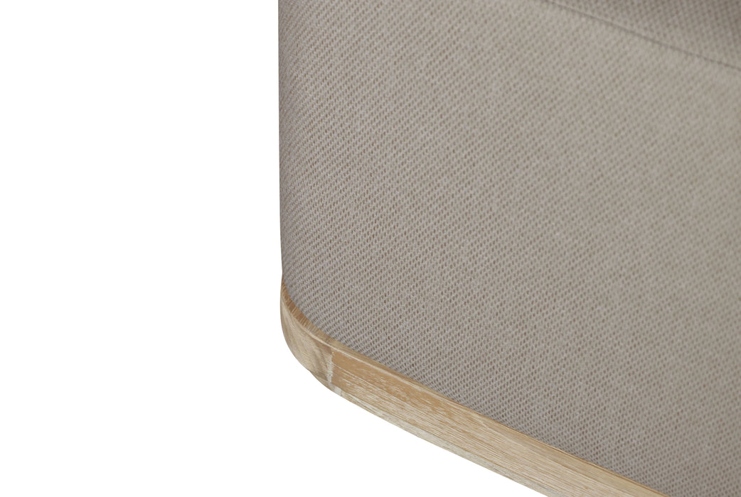 Eclipse Outdoor Solid Teak Wood Ottoman Natural Look - Gray Fabric